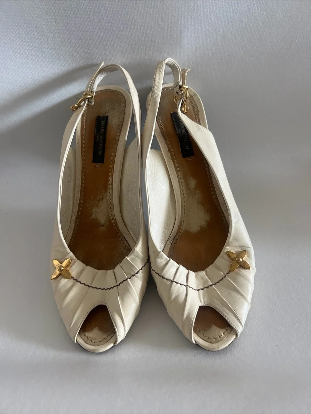 Louis Vuitton sling back Peep-Toe Heels